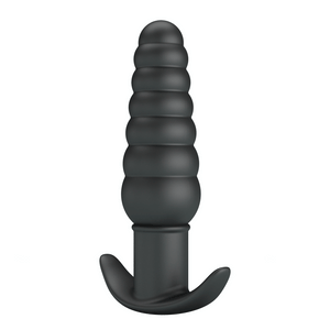 Plug anal vibrant silicone nervuré 11 cm base T-stop — Aeolis