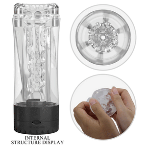 Transparenter strukturierter Vibrationsmasturbator, 19 cm – Tamara