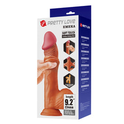 Gode réaliste marron à peau coulissante 23 cm