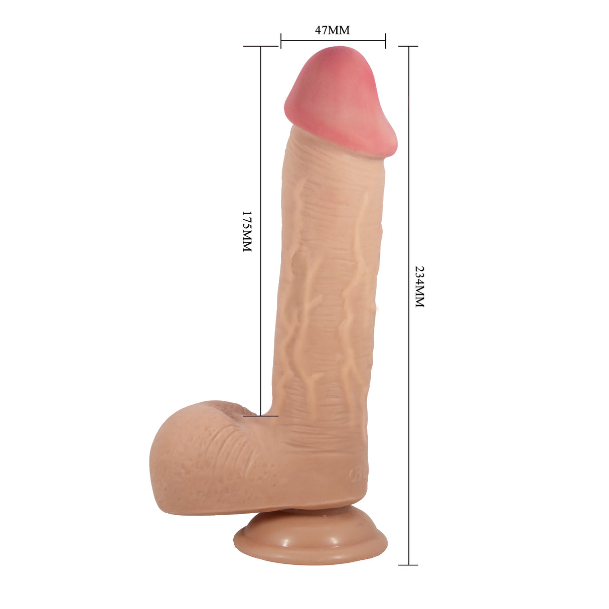 Gode réaliste peau coulissante ventouse 23,4 cm — Sliding Skin