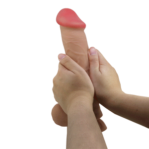 Realistischer hautfarbener Sliding-Skin-Dildo 26 cm