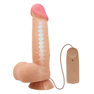 Gode réaliste vibrant et coulissant 21,8 cm