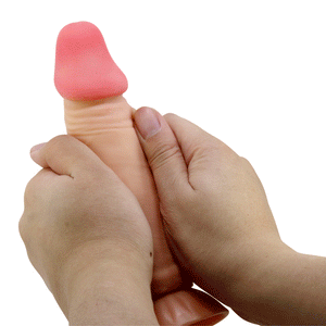 Realistischer hautfarbener Dildo mit beweglicher Haut 19 cm
