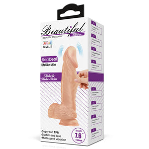 Vibrierender Dildo mit hautähnlicher Haptik, 19,4 cm, mit Saugnapf — Zebulon
