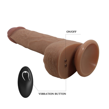 Silikon-Vibrationsdildo mit Stoßfunktion 22,5 cm — Tommy