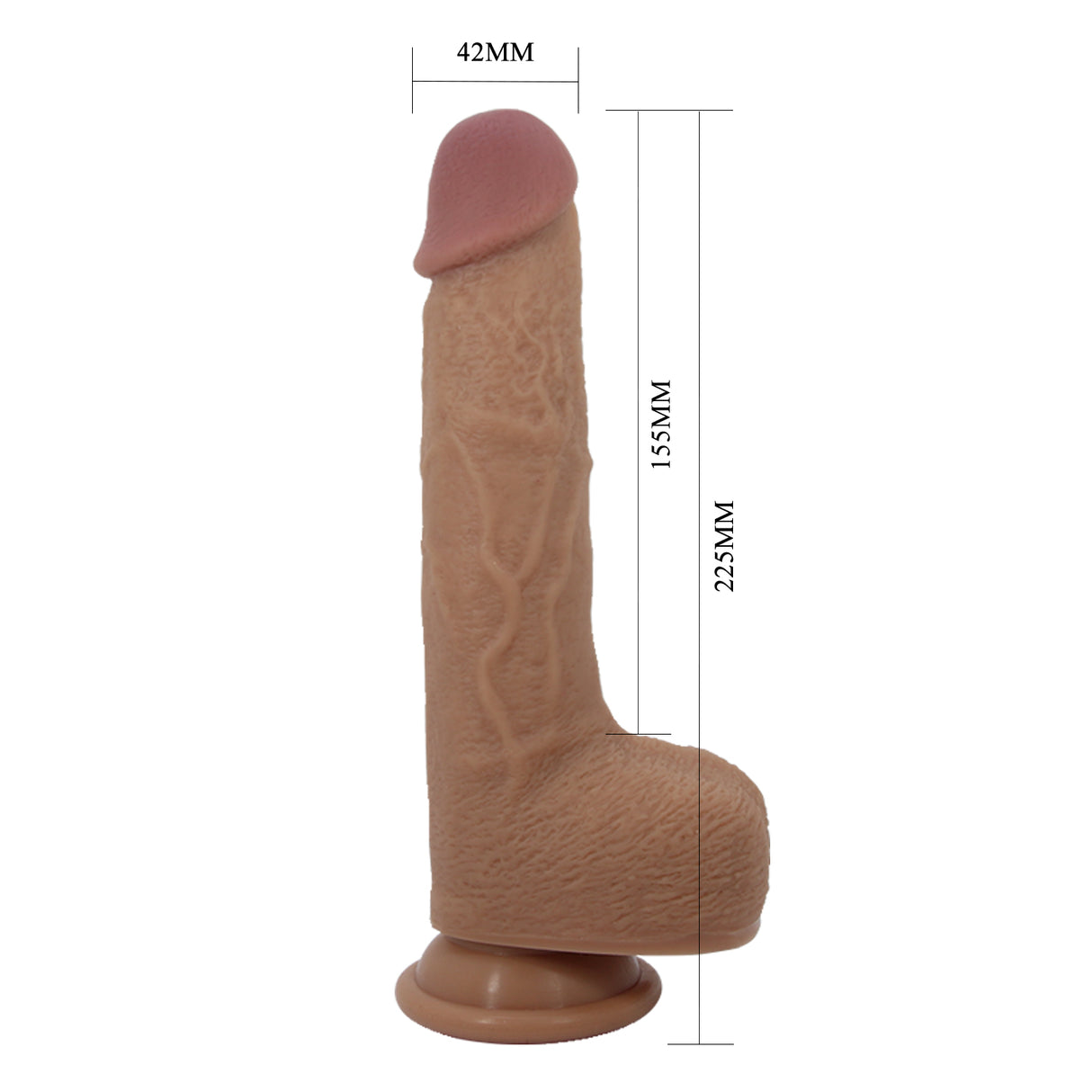 Silikon-Vibrationsdildo mit Stoßfunktion 22,5 cm — Tommy