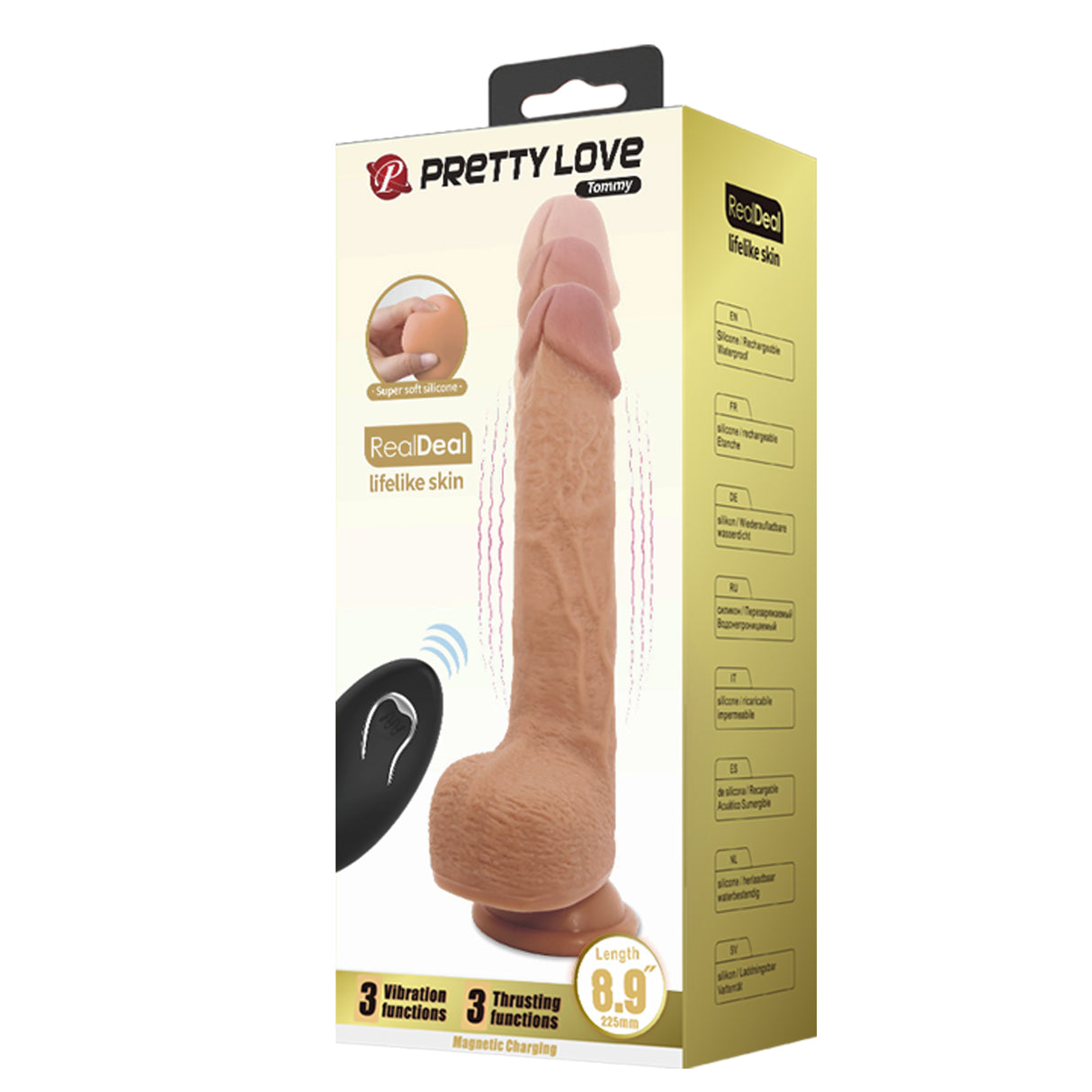 Silikon-Vibrationsdildo mit Stoßfunktion 22,5 cm — Tommy