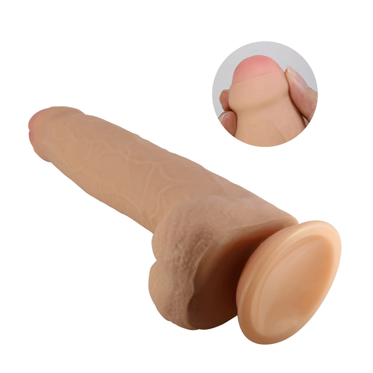 Realistischer hautfarbener Sliding-Skin-Dildo 23,3 cm — Draco