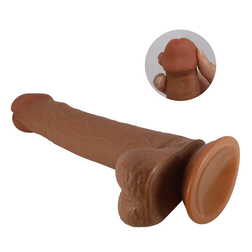 Realistic Sliding-Skin Dildo 22 cm, Brown