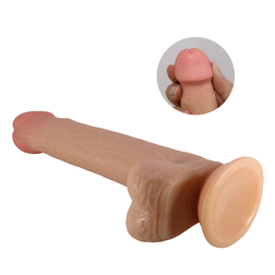 Realistischer hautfarbener Sliding-Skin-Dildo 22 cm