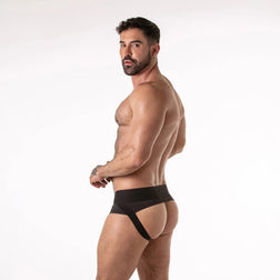 Jockstrap Lock It preto usado de costas