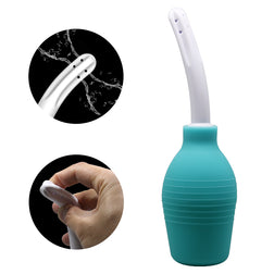 Poire de lavement anal caoutchouc bleu