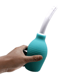 Poire de lavement anal caoutchouc bleu