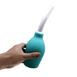 Poire de lavement anal caoutchouc bleu