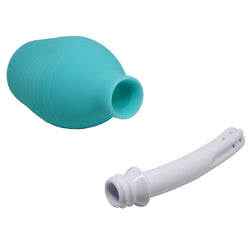 Poire de lavement anal caoutchouc bleu