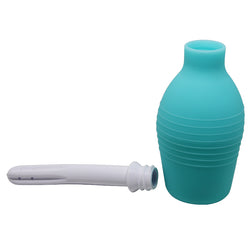 Poire de lavement anal caoutchouc bleu