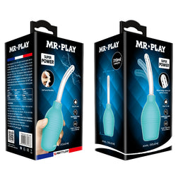 Poire de lavement anal caoutchouc bleu