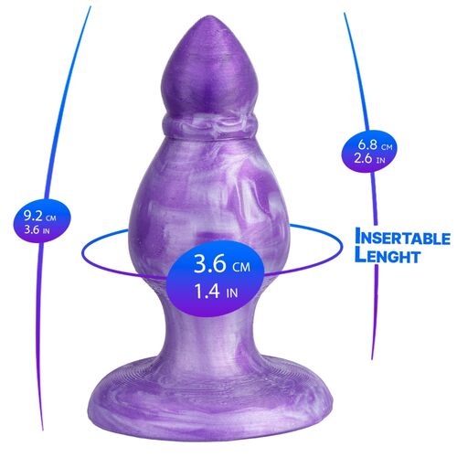 Plug Bijou Queen Violet 9 cm - Silicone Souple Ultra-Doux