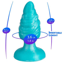 Plug anal fantaisie spirale bleu 9 cm — Melty