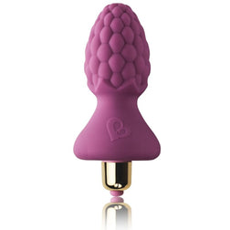 Plug vibrant Rocks-Off Ass-Berries Raspberry en silicone et ABS, 10,4 cm, vu de face