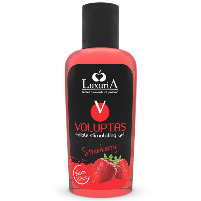 Edible warming massage gel strawberry 100ml — Voluptas