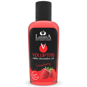 Edible warming massage gel strawberry 100ml — Voluptas