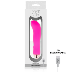 DOLCE VITA VIBRATEUR RECHARGEABLE DEUX ROSE 7 VITESSES