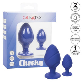 Kit 2 plugs silicone avec ventouse violet — Cheeky · Calexotics · Plugs