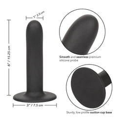 Gode silicone lisse point P 15 cm noir — Boundless