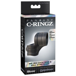 Cockring silicone double anneau ball stretcher — vue de profil