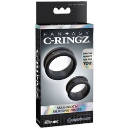 Cockring modèle Max Width Rings en Silicone noir pour le plaisir intime.