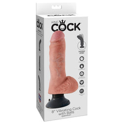 KING COCK GODE VIBRANT AVEC TESTICULES 203 CM NATUREL