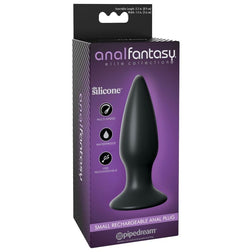 Plug anal Anal Fantasy Elite Collection vibrant rechargeable en silicone avec base ventouse en Silicone noir vu de face