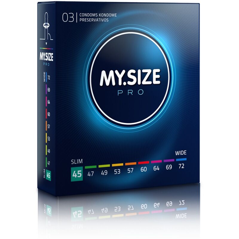 Mug pénis My Size Pro Préservatifs sur mesure 45 mm — My.Size Pro (lot de 3) vu de face