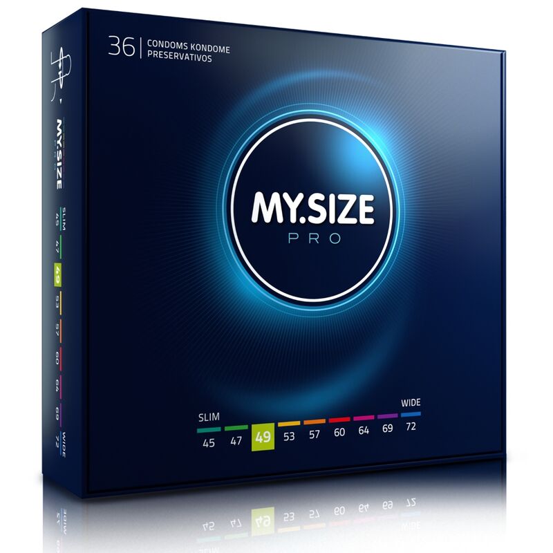 Mug pénis My Size Pro Préservatifs sur mesure 49 mm — My.Size Pro (lot de 36) vu de face