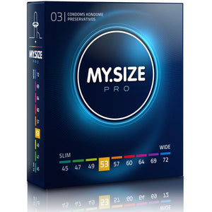 Mug pénis My Size Pro Préservatifs sur mesure 53 mm — My.Size Pro (lot de 3) vu de face