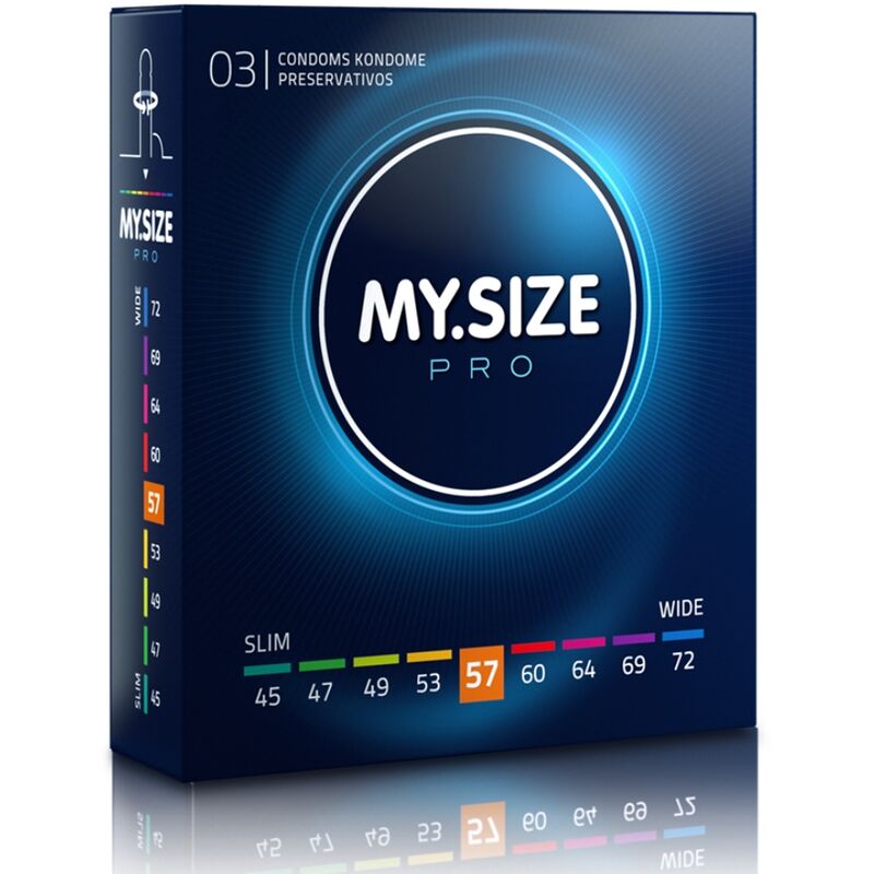 Mug pénis My Size Pro Préservatifs sur mesure 57 mm — My.Size Pro (lot de 3) vu de face
