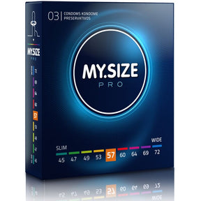 Mug pénis My Size Pro Préservatifs sur mesure 57 mm — My.Size Pro (lot de 3) vu de face