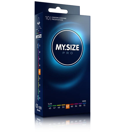 Mug pénis My Size Pro Préservatifs sur mesure 57 mm — My.Size Pro (lot de 10) vu de face