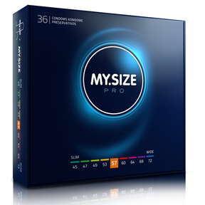 Mug pénis My Size Pro Préservatifs sur mesure 57 mm — My.Size Pro (lot de 36) vu de face