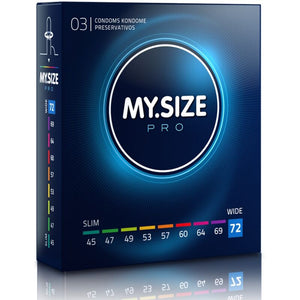 Mug pénis My Size Pro Préservatifs sur mesure 72 mm — My.Size Pro (lot de 3) vu de face