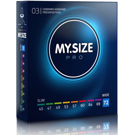 Mug pénis My Size Pro Préservatifs sur mesure 72 mm — My.Size Pro (lot de 3) vu de face