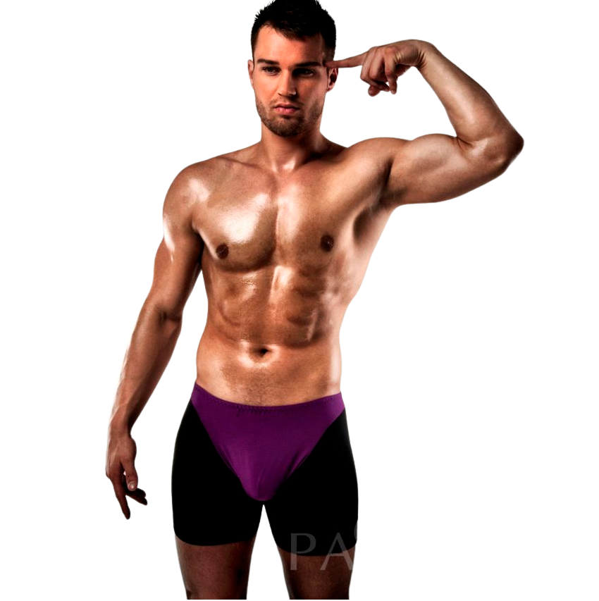 Boxer sans fond violet et noir — 009 · Passion Men · Boxers