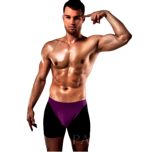 Boxer sans fond violet et noir — 009 · Passion Men · Boxers