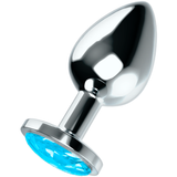 Plug anal acier cristal bleu taille L 9 cm · Ohmama Anal · Plugs bijoux