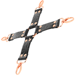 Hogtie croix 4 mousquetons or rose cuir végan — vue 3
