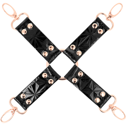 Hogtie croix 4 mousquetons or rose cuir végan — vue 2