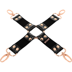 Hogtie croix 4 mousquetons or rose cuir végan — vue 4