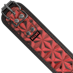 Collier BDSM rouge avec pinces à tétons reliées — Begme — vue 5