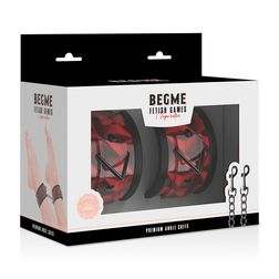 Menottes chevilles cuir végan rouge doublure néoprène — vue 9